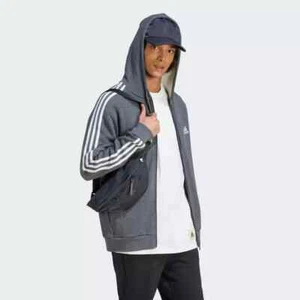 Adidas Men's Essentials Fleece 3-Stripes Full-Zip Hoodie - Picture 1 of 7