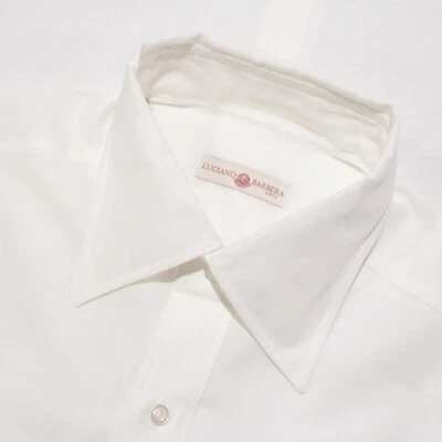 Luciano Barbera NWD Casual Button Down Shirt Size Medium in White Cotton & Linen - Image 1 of 4
