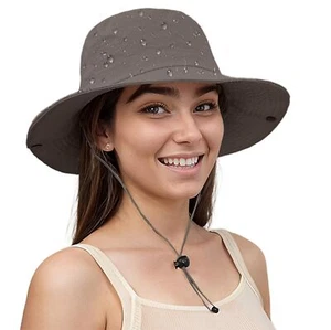 Wide Brim Waterproof Hiking Foldable Sun Hat Fishing Gardening Camping Beach Cap - Picture 1 of 7