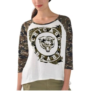 Women's Chicago Bears Salute to Service Field Goal Camo 3/4 Sleeve T-Shirt - Picture 1 of 1
