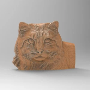 Cat Head Sculpture STL File for CNC Router 3D Printer Laser Machine Wall Hanging - Picture 1 of 7
