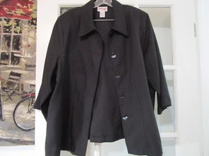 Clothing: JOANNA Plus 1X Elegant Nice BLACK Jacket 5 Buttons - Picture 1 of 2