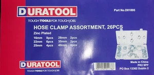 26 pc hose clamp clip set 16mm 22mm 25mm 28mm 35mm 40mm CAMPER CARAVAN MOTORHOME - Picture 1 of 6