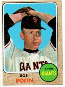Bob Bolin Baseball Trading Card #169 MLB Topps 1968 San Fransisco Giants