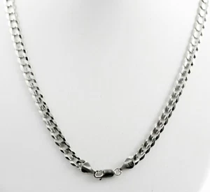 6,57 mm 22 Zoll 31 gm 14k Gold massiv weiß Herren flache kubanische Kette poliert Halskette - Bild 1 von 4