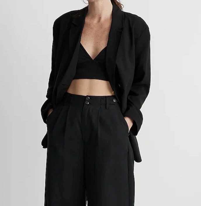 Madewell Relaxed Blazer Softdrape Black Size XS NJ736