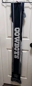 NFL Dallas Cowboys Football Logo Scarf Blue White Grey with Star 56" In - Picture 1 of 3