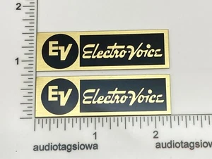 EV Electro-Voice ElectroVoice Speaker Badge Logo Emblem PAIR GOLD - Picture 1 of 5