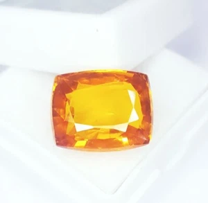 Natural Orange Sapphire Loose Certified Gemstone 11.27 Ct Cushion AAA+ Quality - Picture 1 of 11