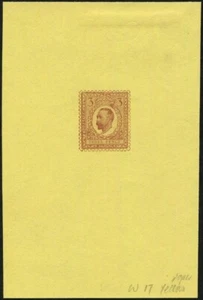1910 HENTSCHEL 3d ESSAY (SMALL FORMAT) IN RED-BROWN on large Yellow paper (un... - Picture 1 of 1