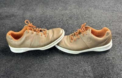 Men's FootJoy Contour Golf Shoes - Brown/Brown/Orange 9.5M READ DESCRIPTION - Image 1 of 4