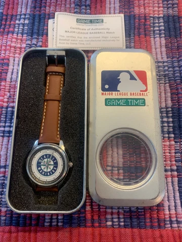 Game Time Major League Seattle Mariners Baseball Wristwatch Leather Band Cover