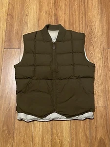 Vintage Eddie Bauer Puffer Vest Mens Goose Down Downlight Army Green Medium - Picture 1 of 6