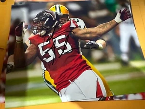 John Abraham Atlanta Falcons jets signed 8x10 photo - Foto 1 di 1