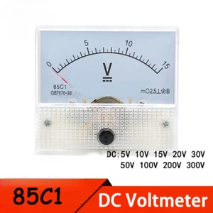 DC Voltmeter 10V 20V 30V 50V 100V 200V 300V 85C1 Voltage Analog Amp Panel Meter - Picture 1 of 15