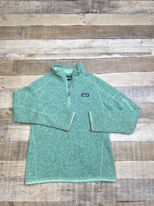Patagonia Better Sweater 1/4 Zip YOUTH Girls Size Medium 10 Green Fleece Outdoor - Picture 1 of 9