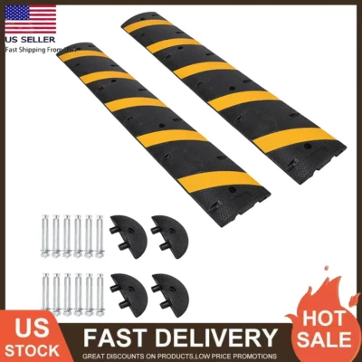 2x 84" Goma Speed Bump 2 Canales 25000 lb Capacidad de Carga Heavy Duty Speed Hump Foto 1 de 4