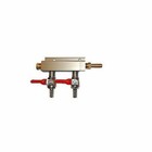 2 Way CO2 Gas Splitter with 1/4" Barbs - High Quality - 2 Way CO2 Block Manifold