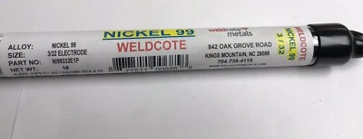 WELDCOTE METALS Nickel-99 ENi-C1 Cast Iron Stick Welding Rod 3/32"x12" 1LBS pack FREE GIFT
