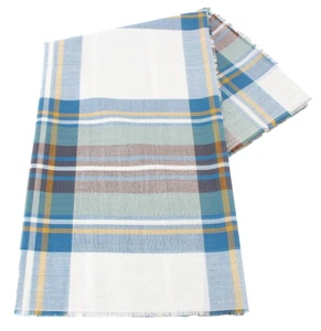 Locharron of Scotland Unisex Alba Stewart Dress Fine Merino Stole - Blue/Brown - Picture 1 of 3