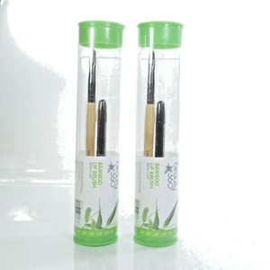 2x Beauty 360 Bamboo LIP Brush WITH CAP AND  Natural Wood Handle - Picture 1 of 1