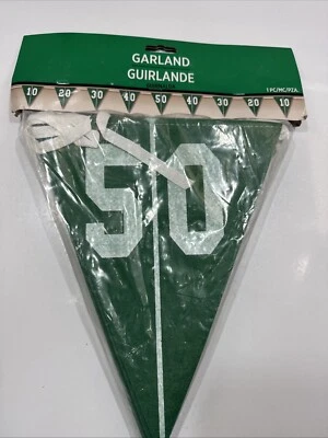 Líneas de patio de fútbol americano Super Bowl deporte tema fiesta decoración 12 pies pancarta verde Foto 1 de 4