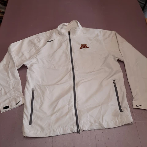 Nike Minnesota Gophers Jacket Adult Medium White Golf Windbreaker Full Zip Lined Cover