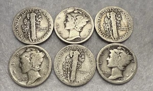 1918 P Merkur Groschen, 90% Silber, 10C, gute Erhaltung, zufällig ausgewählt - Bild 1 von 2