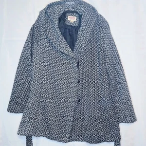 MOSSIMO Jacke Fischgrät Peacoat Knöpfe Kapuze schwarz weiß warm Damen XLarge - Bild 1 von 7