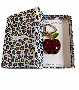 Betsy Johnson Enameled Apple Bag Charm/Key Ring - Picture 1 of 7