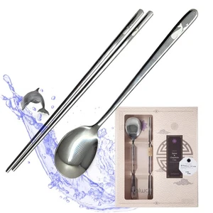 [5 Sets][Hergestellt in Korea] Klebrige Koreanische Stil Reislöffel Essstäbchen Set 430 Sta... - Bild 1 von 4