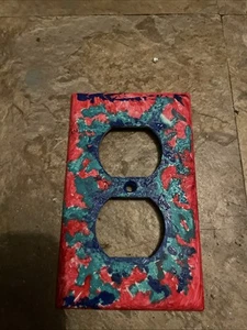 Talavera switch plate, 2 receptor, authentic, made in Mexico, blue talavera 💥💫 - Picture 1 of 2