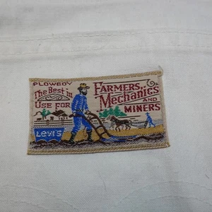 RARE Vintage Levi’s Plowboy Farmers Mechanics And Miners Jeans 27X29 White LINEN - Picture 1 of 19