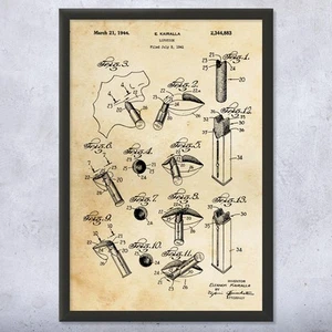 Lipstick Patent Wall Art Poster, Canvas or Framed Bathroom Decor Beautician Gift - Picture 1 of 15