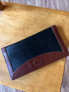 ENGLISH LEATHER Genuine Product Black & Brown Mens Long Wallet Vintage - Picture 1 of 7