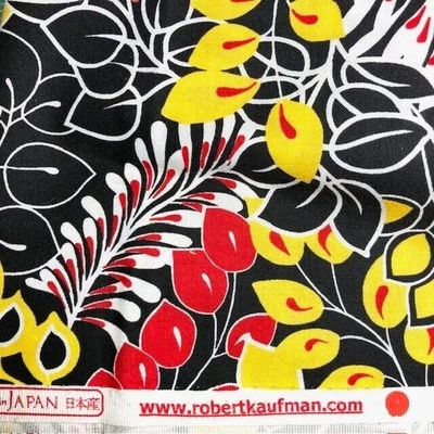 Bold Red Yellows Veras Garden Robert Kaufman 100% Cotton 3 yds made in Japan  - Image 1 of 4