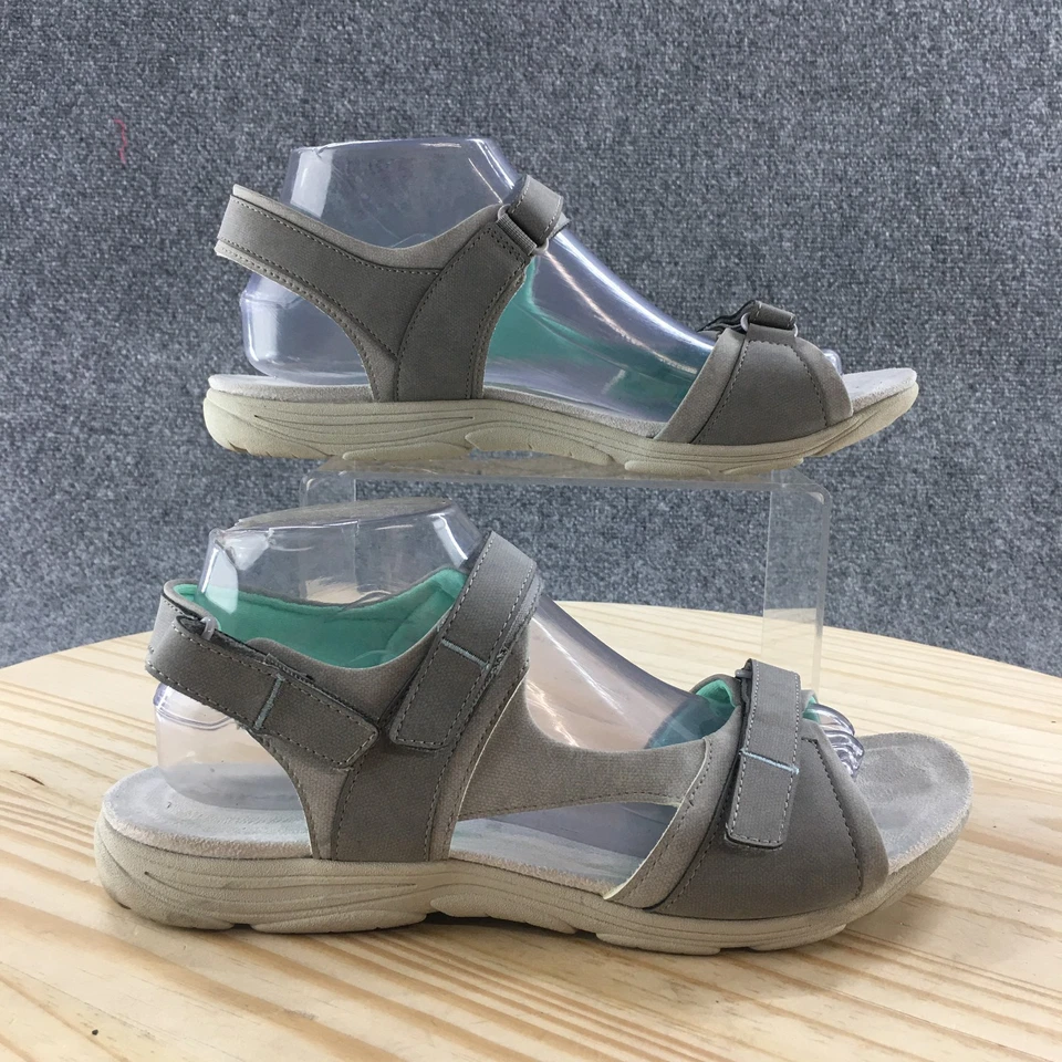 Easy Spirit Sandals Womens 9 Wide Lake3 Strappy Gray Hook & Loop Open Toe Sport - Image 1 of 4