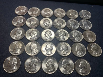 1964 (P) Washington Quarter Silver 25¢ - BU - Brilliant Uncirculated lot of 29 - Image 1 of 4