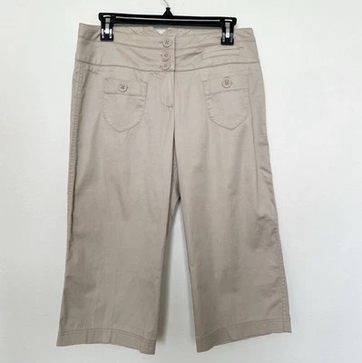 Larry Levine Hiking Capris Pants Beige 6 Stretch Women's Cotton Blend NWOT - Image 1 of 4