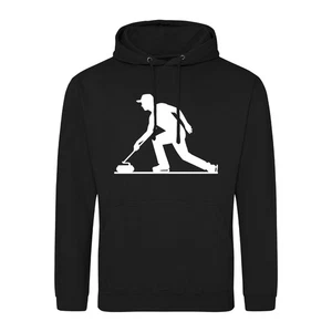 Felpa con cappuccio unisex curling silhouette idea regalo curling regalo souvenir - Foto 1 di 21