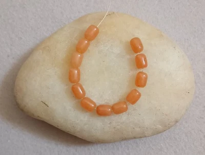 ОРАНЖЕВЫЙ АВАНТЮРИН 5-6x7-8 мм бочонок бисер - 3,5" прядь - 0127 - Изображение 1 из 2