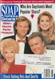 Soap Opera Digest Feb 4, 1992 TRISTAN ROGERS-DOUG DAVIDSON-MOST POPULAR STARS - Picture 1 of 6