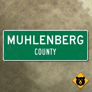 Muhlenberg County Kentucky boundary border line highway road sign 19x7 - Picture 1 of 2