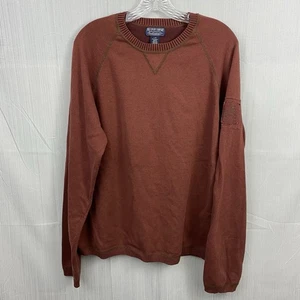 Vintage Polo Jeans Co Ralph Lauren Mens Sweater Large Brown Raglan V Stitch Logo - Picture 1 of 8