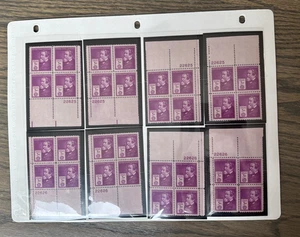 8 Stück Lot Platten 4er Blöcke 1940 Cyrus McCormick 3 Cent Scott 891 - Bild 1 von 4