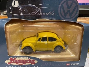 YELLOW CORGI VOLKSWAGEN VW BEETLE DIE-CAST MODEL CAR MOTORING MEMORIES #67901 - Picture 1 of 1