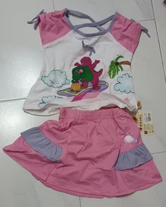 NEW Barney Girls Clothing Pink T Tee Shirt Skirt Size 2T - Picture 1 of 3