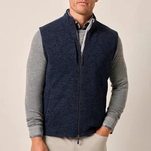 Johnnie O Big 4X Denali Double Full Zip Light Navy Blue Fleece Sweater Vest - Picture 1 of 11