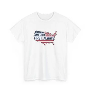 USA Flag Tee | Classic & Stylish Patriotic T-Shirt| America First Always Shirt - Picture 1 of 15