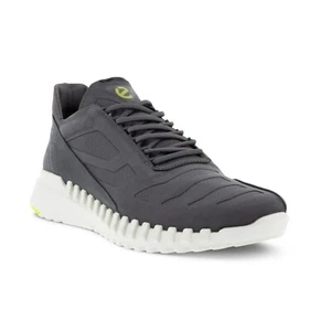 Ecco Men's Zipflex Breathru Hydromax Lace Up Sneaker Phorene Footbed Shoe Magnet - Picture 1 of 8